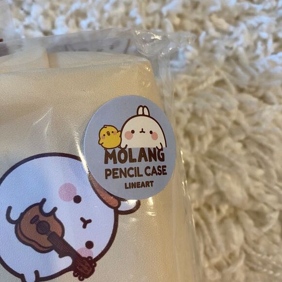 Cute Korean Molang Pencil Case. Off White. OS. Animal Design. Gifts. Kidcore. - Picture 4 of 6